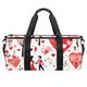 DragonBtu Duffle Bag - Spacious Travel Bag with Laundry Bags, Unisex Weekender Bag -Valentine's Day Hearts Cartoon