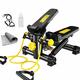 Stepper, Side Stepper Side Fitness Machine Incl Resistance Bands and Carpet, mini Fitness Exercise Machine Stepper, Leg Arm Thigh Exerciser Fitness Full Body Workout Efficency