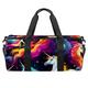 DragonBtu Duffle Bag Travel Laundry Bags - Unisex Weekender Bag with Shoe Compartment -Cute Rainbow Unicorn
