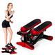 Exercise Stepper, Swing Stepper, Up-Down Stepper, Mini Aerobic Stepper Machine with Display, Quiet Fitness Stepper with Resistance Bands, Massageable Gym Stepper for Home Workout