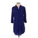 Rory Beca Casual Dress - Shirtdress: Blue Dresses - Women's Size Small