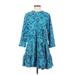 Zara Casual Dress - DropWaist: Blue Paisley Dresses - Women's Size X-Small