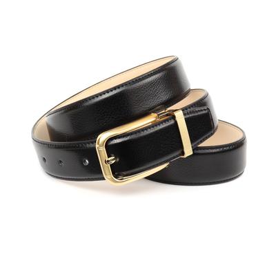 Ledergürtel ANTHONI CROWN, Damen, Gr. 95, schwarz, Rindsleder, casual, Gürtel, Schließe goldfarben, leicht bombiert Image