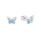 Paar Ohrstecker AMOR "Schmetterling, 9540761" Ohrringe Gr. Silber 925 (Sterlingsilber), blau (silberfarben, türkis, weiß, blau, blau) Damen Ohrstecker Ohrschmuck