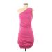 Cocktail Dress - Bodycon Open Neckline Sleeveless: Pink Solid Dresses - Women's Size Medium