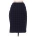 Ann Taylor Casual Skirt: Blue Grid Bottoms - Women's Size 10