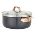 Viking 3-Ply Black & Copper 5 Quart Dutch Oven w/ Glass Lid Non Stick/Stainless Steel in Black/Gray | 13.46 W in | Wayfair 4014-0325C