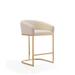 AllModern Vinnie Bar & Counter Stool Upholstered/Leather/Metal/Faux leather in White/Brown | Counter Stool (26" Seat Height) | Wayfair