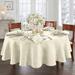 House of Hampton® Corson Woven Damask Jacquard Polyester Tablecloth Polyester in White | 84" L x 60" W Oval | Wayfair