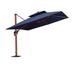 Arlmont & Co. Rejane 9 Feet Double Top Deluxe Square Patio Umbrella w/ Steel Plate Base in Blue/Navy | 108 H x 108 W x 108 D in | Wayfair