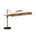 Arlmont & Co. Ruchama 132" Square Wood Pattern Cantilever Umbrella w/ wheeled Base in Brown | 108 H x 132 W x 132 D in | Wayfair