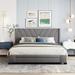 Latitude Run® Storage Bed Linen Platform Bed w/ 3 Drawers Upholstered/Linen in Gray | 41 H x 66 W x 85.75 D in | Wayfair