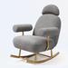 George Oliver Kilia Rocking Chair Wood/Metal/Solid Wood/Fabric in Gray | 40.9 H x 30.3 W x 38.2 D in | Wayfair B4C703D49D484D2F863B0CAED0F6FD42
