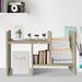 Millwood Pines Maiya Wood Desk Organizer Free Style Double H Display Rack Wood in Gray | 12.59 H x 16 W x 7.79 D in | Wayfair