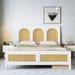 Bay Isle Home™ Aloysia Platform Storage Bed w/ Rattan Headboard & Footboard Metal in White | 45.7 H x 56.4 W x 80.7 D in | Wayfair