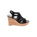 Mix No. 6 Wedges: Slingback Platform Boho Chic Black Print Shoes - Women's Size 7 - Open Toe