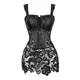 Robe corset steampunk gothique pour femme lacets fermeture éclair au dos faux cuir punk lingerie