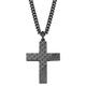 Kreuzkette S.OLIVER "2022635" Halsketten Gr. Edelstahl-Carbon, Länge: 50 cm, schwarz (edelstahlfarben, schwarz) Herren Ketten mit Kreuz