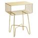 mDesign Steel Side/End Table Nightstand with Storage Shelf Basket - 12.75 X 17.4