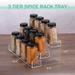 3 Tier Clear Spice Rack Shelf Seasoning Can Organizer for Countertop Pantry