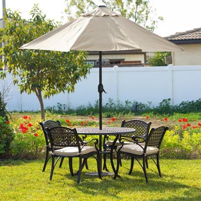 Kinger Home Harmon 5-Piece Cast Aluminum Outdoor Dining with Cushions - 41-Inch