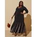 Plus Size Printed Paneled Maxi Dress