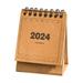 Mini Desk Calendar 2024 Now to Dec 2024 Small Desk Calendar Thick Paper Twin-Wire Binding with Stickers for Home Office School (White A)