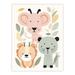 Cute Zoo Baby Animals Pastel Colour Graphic Artwork Jungle Forest Friends Kids Bedroom Painting Extra Large XL Wall Art Poster Print