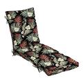 Arden Selections Outdoor Plush Modern Tufted Chaise Cushion 76 x 22 Water Repellent Fade Resistant Tufted Cushion for Chaise Lounger 76 x 22 Simone Black Tropical