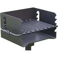 YOJFOTOOU. Park Style Steel Outdoor Barbeque Charcoal Grill with Cooking Grate 360 Degrees Swivel and Heavy Gauge Steel Firebox for Camping Black