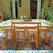 7 Piece Teak Wood Santa Monica Patio Bistro Bar Set 55 Bar Table and 6 Barstools