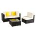 Patio Furniture Set 4 Pieces Patio PE Wicker Rattan Corner Sofa Set US Warehouse In Stock