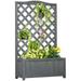 Outsunny 28 x11 x46 Raised Garden Bed Wood Planter Box w/ Trellis