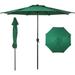 Abba Patio 9ft Outdoor Market Patio Umbrella w/ Push Button Tilt and Crank 6 Ribs-Dark Green