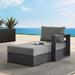 Modway Tahoe Outdoor Patio Powder-Coated Aluminum Modular Right-Facing Chaise Lounge in Gray Charcoal