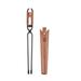 Walmeck Tongs Leather Handle Firewood Clip Tool Stoves BBQ Firewood Clip Bonfire BBQ Firewood Stoves Fire Leather Carbon Steel Outdoor Fire Leather Handle Firewood Clip Tool Outdoor Bonfire BBQ BUZHI