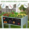 WONDER GARDEN Kids Raised Garden Bed Raised Garden Bed-Planters for Outdoor Plants - Wood Planter Boxes Outdoor for Kids with Legs and DIY Chalkboard for Vegetables Flower Herb