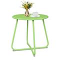 Fionafurn Round Metal Side Table End Table Small Patio Coffee Table for Porch Yard Balcony Garden Green