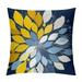 COMIO Navy Blue Yellow Pillow Covers Yellow Gray Dahlia Floral Geometric Pillow Cases Elegant Geometry Flower Throw Pillows Spring Summer Home Decor for Couch Room Bed Cushion Outdoor