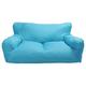 Blue Bean Bag Chair for Adults & Kids Self-Inflated Sponge Stuffed Beanless Dorm Chair for Adults Double Seats Sofa Lounger Couch Furniture for Indoor and Outdoor