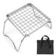 Walmeck Grill Outdoor Picnic Stainless BBQ Net Firewood Stand Barbecue Pot Wire Mesh Net BBQ Wire Mesh Barbecue Pot BBQ Stainless Steel Mesh Net Plate Net Firewood BBQ Steel Stove Stand Pot BBQ Net