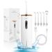 TINANA Water Dental Flosser: Portable Cordless Electric Water Flosser with 5 Jet Tips 3 Modes Rechargeable Oral Irrigator with 280ml Water Tank IPX7 Waterproof for Teeth Cleaning-All White