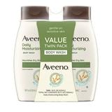 Aveeno Daily Moisturizing Body Wash for Dry & Sensitive Skin with Prebiotic Oat Hydrating Body Wash Nourishes Dry Skin & Gently Cleanses Light Fragrance Sulfate-Free 18 fl. oz Pack of 2