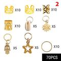 Metal African Hair Rings Beads Cuffs Tubes Charms Dreadlock Braids Jewelry Accessories