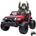 24V Ride on Car with Remote Control for 3-8 Boys Girls 2 Seats Extra Large Battery Power Truck 20 Seats Bottle Holder FM