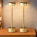 LED Rechargeable Cordless Aluminum Table Lamp 3000K Warm White 3 Settings Brightness 4000mAh Battery Powered Operated Table Light Modern Bedside Lampï¼ŒPack of 2.