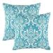 TreeWool (Pack of 2) Damask Accent Decorative Cotton Throw Pillow Covers (22 x 22 Inches Turquoise)