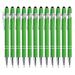 PASISIBICK 12 Pieces Green Ballpoint Pen with Stylus Tip 2 in 1 Stylus Stylish Pen Metal Stylus Pen for Touch Screens Black Ink 1.0 mm Medium Point.(12 PCS Green)