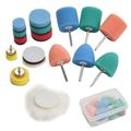 Dadypet Polishing Pad Tools Car Wheel Pads 16 Pcs Pads Pad Car Pads Tools Car 16 Pcs Detail Handle Small Areas Pad Car Detail Wheel Head Handle ZIEM LAOSHE