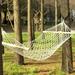 200*80cm Wood Pole Cotton Rope Hammock Bed with Rope White